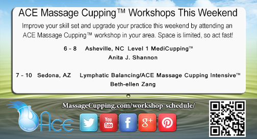 ACE Massage Cupping™ Workshops This Weekend, March 6th – 8th