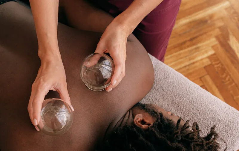 Cupping Therapy being performed on a patient.